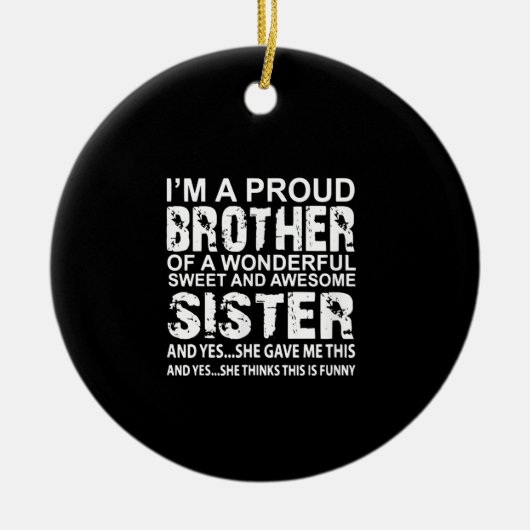 私は素晴誇りを持ったらしい甘い妹の素晴らし兄弟 セラミックオーナメント (正面)