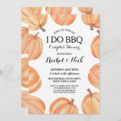 私は素朴なBBQのカップルのシャワーの水彩画のカボチャをします 招待状 (正面/裏面)