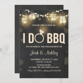 私は素朴なBBQの婚約パーティのカップルのシャワーをします 招待状 (正面/裏面)