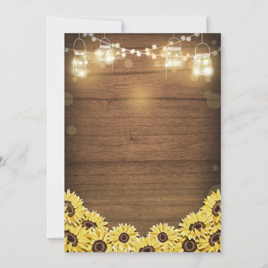 私は素朴なBBQの招待のヒマワリのカップルのシャワーをします 招待状 (裏面)