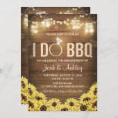 私は素朴なBBQの招待のヒマワリのカップルのシャワーをします 招待状 (正面/裏面)