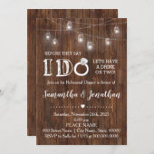 私は素朴カップルで田舎の納屋のシャワーを結婚する 招待状 (正面/裏面)