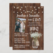 私は素朴結婚披露宴の後にバーベキューすると言った 招待状 (正面/裏面)