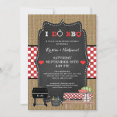 私は素朴BBQカップルのウェディングシャワー 招待状 (正面)