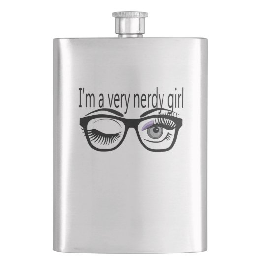 私は紫のアイシャドーを持つ非常にオタクの少女です フラスク (正面)
