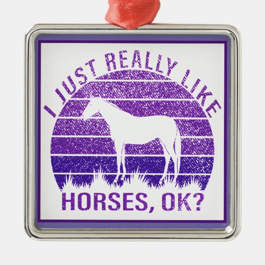 私は紫の馬が本当に好きだ メタルオーナメント (正面)