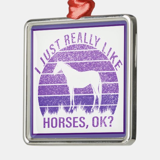 私は紫の馬が本当に好きだ メタルオーナメント (左)