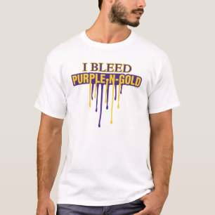 私は紫色および金ゴールドを出血させます Tシャツ