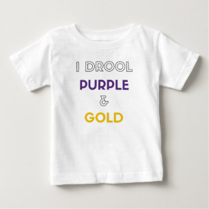 私は紫色および金ゴールド熱狂します ベビーTシャツ