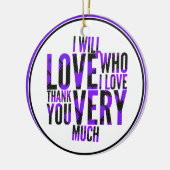 私は紫色を好む人を愛する セラミックオーナメント (左)