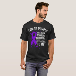 私は紫色-認識度の紫色のリボンのギフト--を身に着けています Tシャツ
