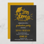 私は終わった – 黄色 招待状 (正面/裏面)