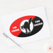 私は組合の出身だ 楕円形シール (封筒)