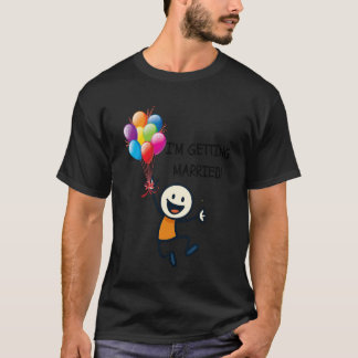 私は結婚するスティックフィギュア幸せな人 バチェラー Tシャツ