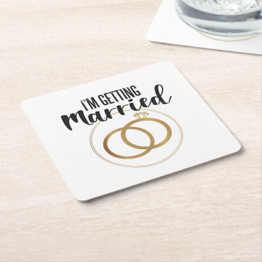 私は結婚する スクエアペーパーコースター (アングル)