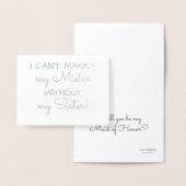 私は結婚できない | 花嫁おもしろいのメイドまたはメイド・オブ・オーナー（花嫁付き添い人） 箔カード (ディスプレー)