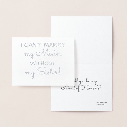 私は結婚できない | 花嫁おもしろいのメイドまたはメイド・オブ・オーナー（花嫁付き添い人） 箔カード (ディスプレー)