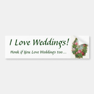 私は結婚式を愛します! バンパーステッカー