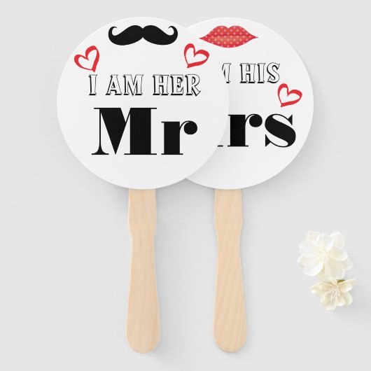 私は結婚彼のミセスの写真のプロップ私は彼女のミスター。 ハンドファン (正面&裏面)