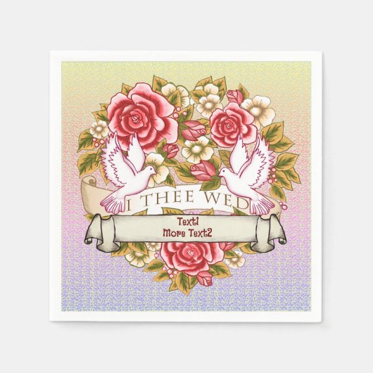 私は結婚結婚の スタンダードカクテルナプキン (正面)