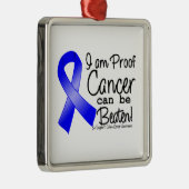 私は結腸がんが打ち負かされうる証拠だ メタルオーナメント (右)