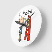 私は絵を描く ラウンド壁時計 (傾斜)