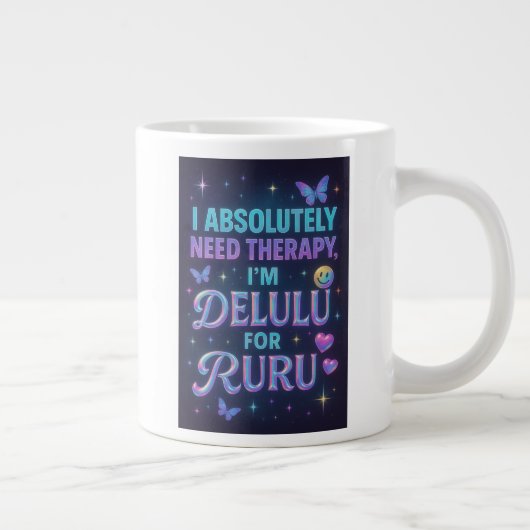私は絶対にセラピーが必要だ、私はルールのためのデルル ジャンボコーヒーマグカップ (右)