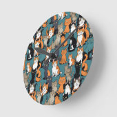 私は絶対に猫が好きだ ラウンド壁時計 (傾斜)