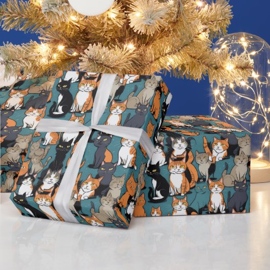 私は絶対に猫が好きだ ラッピングペーパー (クリスマス)