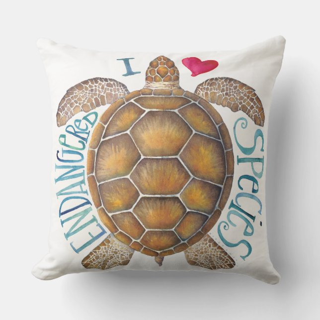 私は絶滅危ぐ種の枕を愛します アウトドアクッション (正面)