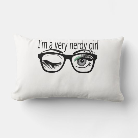 私は緑のアイシャドウを持つとても神経質な女の子だ ランバークッション (正面)