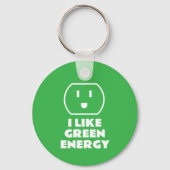 私は緑のエネルギー可愛いパワーソケットキーチェーンが好き キーホルダー (正面)