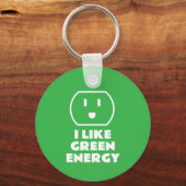 私は緑のエネルギー可愛いパワーソケットキーチェーンが好き キーホルダー (正面)