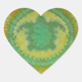 私は緑のカメの絞り染めファット染料が大好き ハートシール (正面)