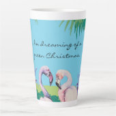 私は緑のクリスマスの夢を見ているパーソナライズされた カフェラテマグ (正面)