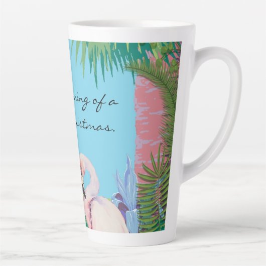 私は緑のクリスマスの夢を見ているパーソナライズされた カフェラテマグ (右)