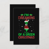私は緑のクリスマスデザインの夢を見ている 招待状 (正面/裏面)