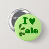 私は緑葉カンラン(Iのハートの緑葉カンラン)の野菜か庭師を愛します 缶バッジ (正面&裏面)