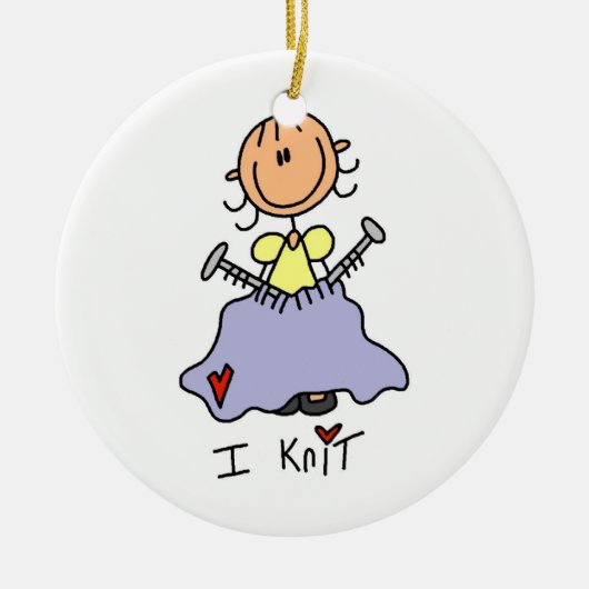 私は編みます セラミックオーナメント (正面)