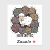 「私は編み物が大好き」ステッカー シール (シート)