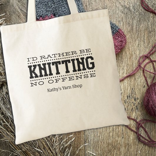 私は編み物の糸 トートバッグ