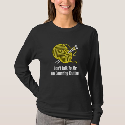 私は編み物クロシェGrを数えている私に話さない Tシャツ (正面)
