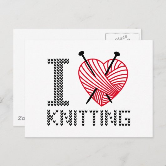 私は編み物、ワードアートが大好文字デザインき。 ポストカード (正面/裏面)