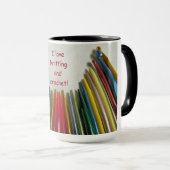 私は編むことを愛しましたり及びマグをかぎ針で編みます マグカップ (正面右)