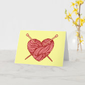 私は編むことを愛します カード (黄色い花)