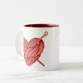 私は編むことを愛します ツートーンマグカップ (正面左)