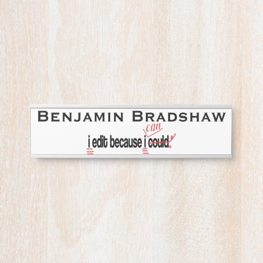 私は編集できるパーソナライズされた サインプレート (正面)