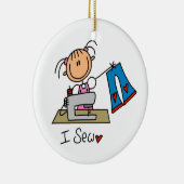 私は縫います セラミックオーナメント (右)
