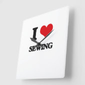 私は縫うことを愛します スクエア壁時計 (傾斜)