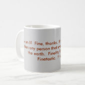 私は罰金、感謝です コーヒーマグカップ (正面左)